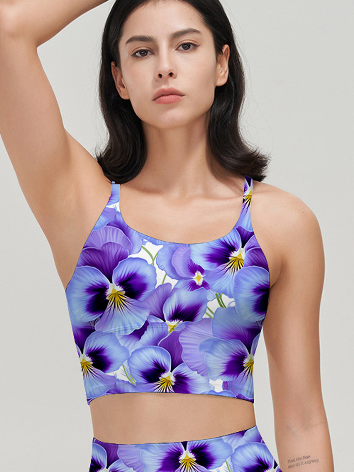 Flowers pansies seamless pattern tank tops