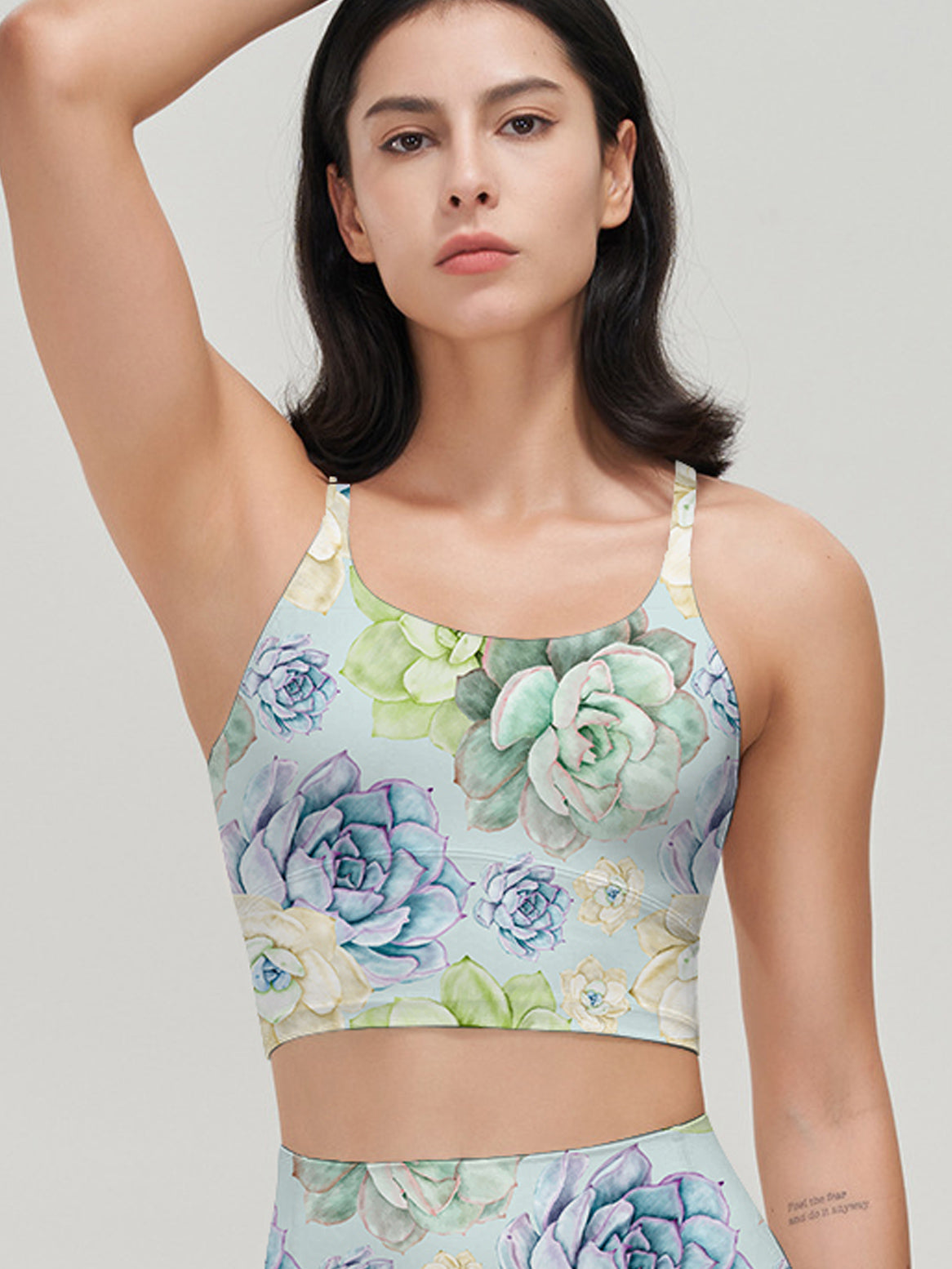 Flower beautiful succulent floral watercolor tank tops