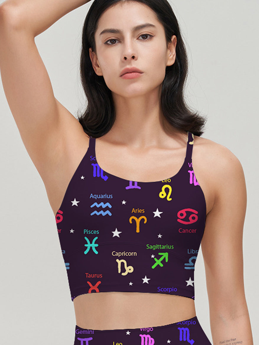 Colorful constellation icon purple tank tops