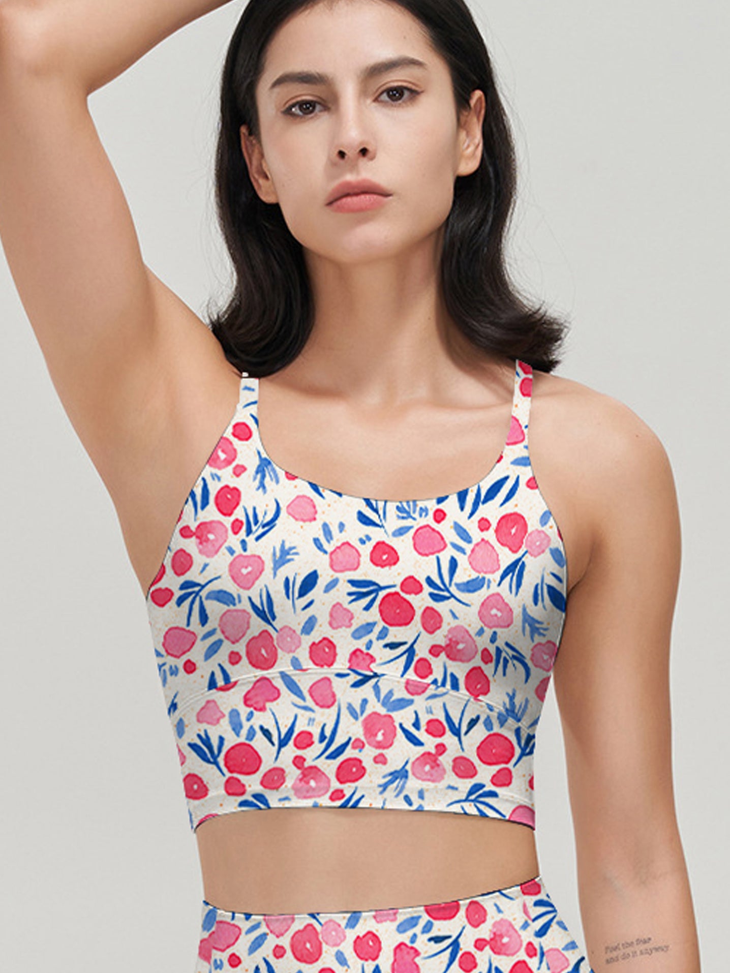 Flower pink watercolor small round flower tank tops