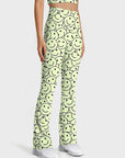 Funny smile dope faces seamless green flare leggings
