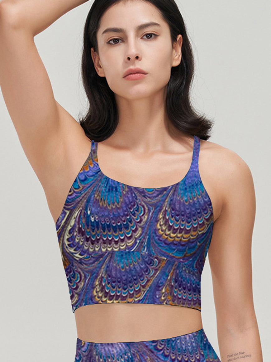 Animal colorful bird feathers tank tops