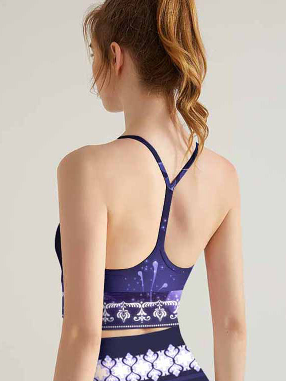 Botanical night flowers dark purple tank tops