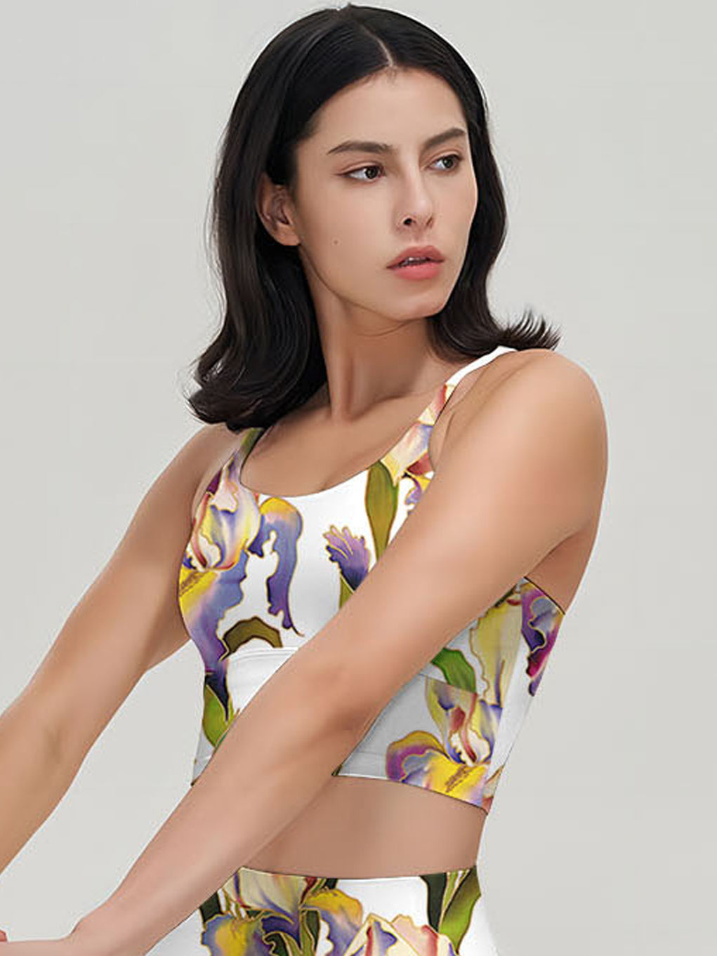 Flower watercolor iris painting tank tops