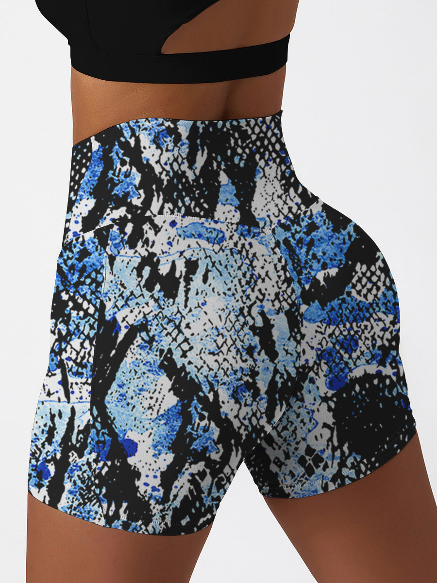 Animal snake pattern print shorts