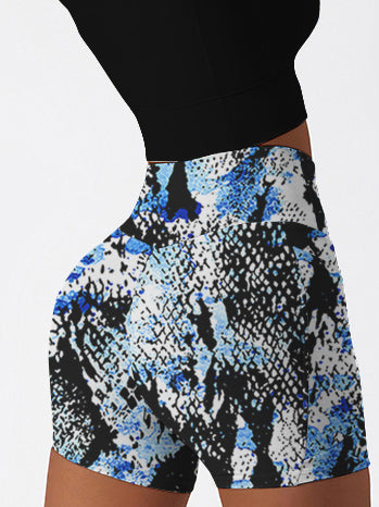 Animal snake pattern print shorts