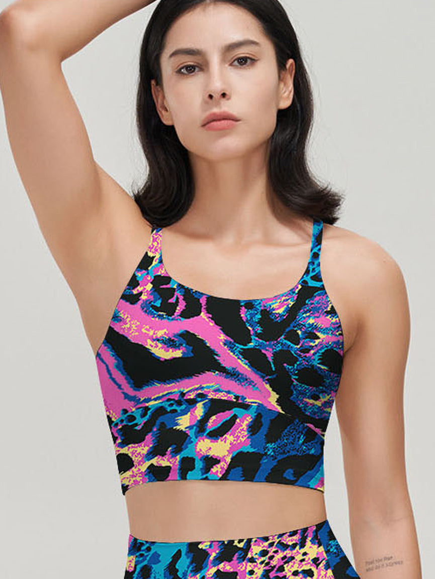Animals leopard print rainbow tank tops