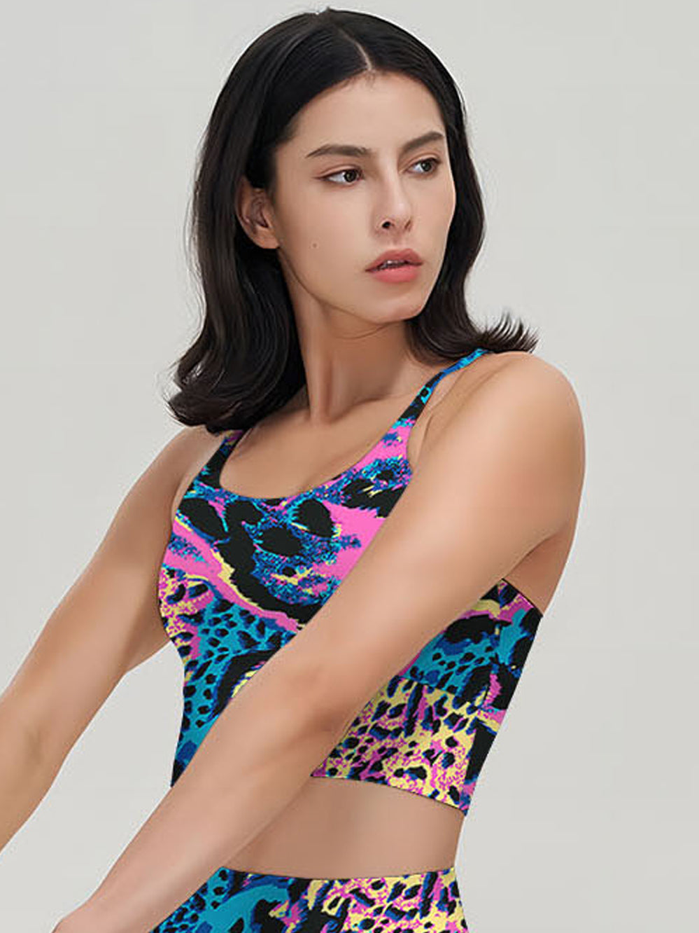 Animals leopard print rainbow tank tops
