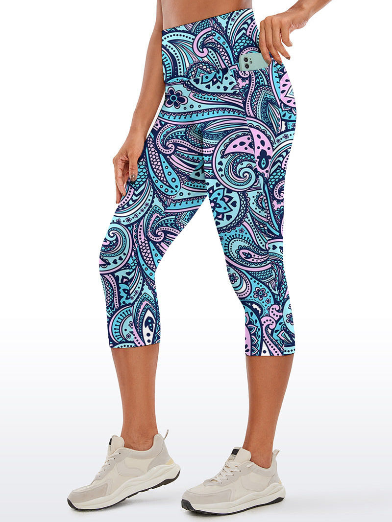 Mandala blue cute boho geometric capris