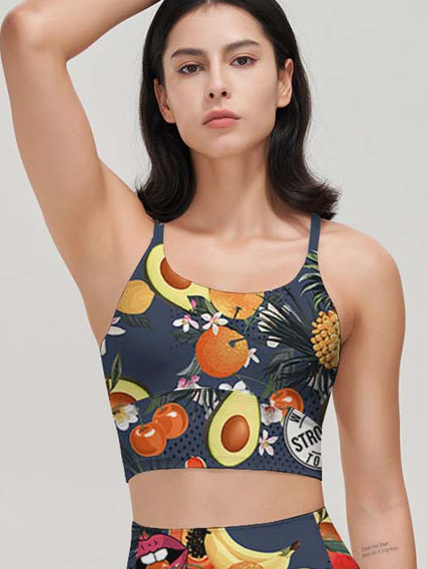 Hawaiian seamless tropical fruits and flowers tank tops