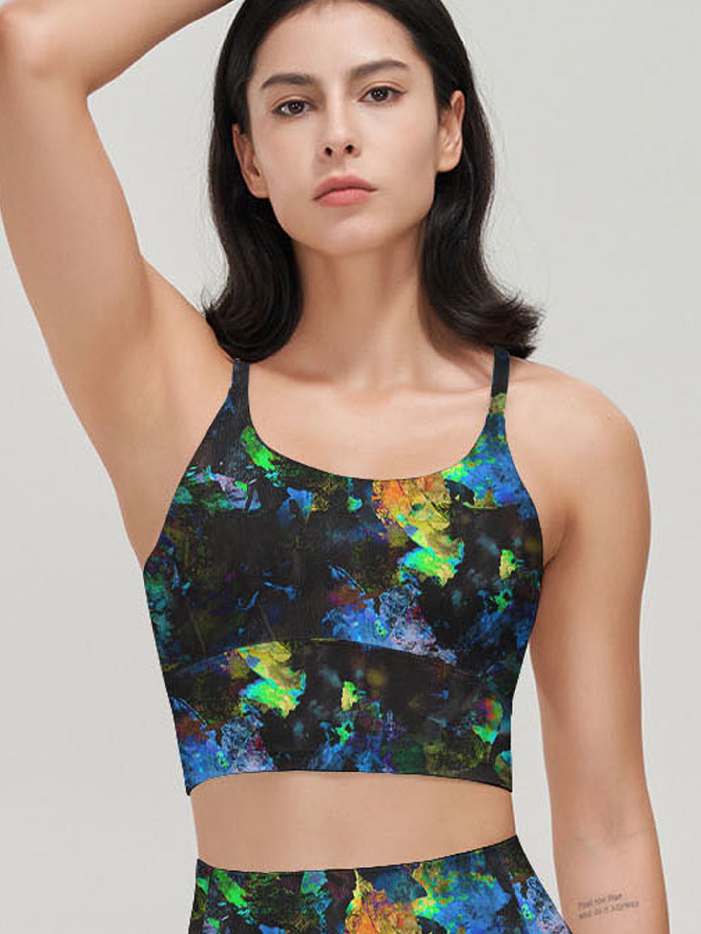 Fantasy colorful night flowers tank tops