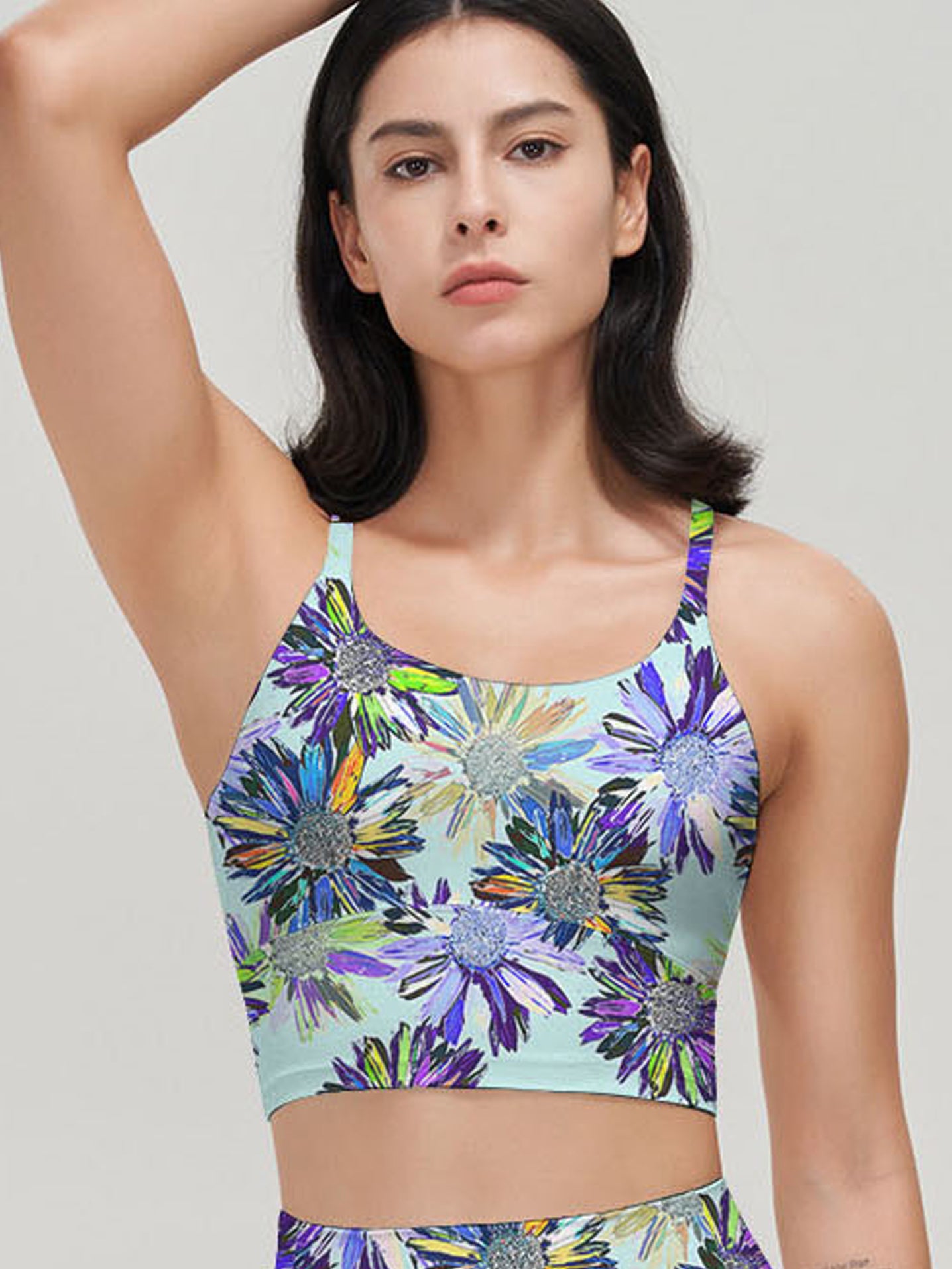 Flower hand-painted exotic chrysanthemum tank tops