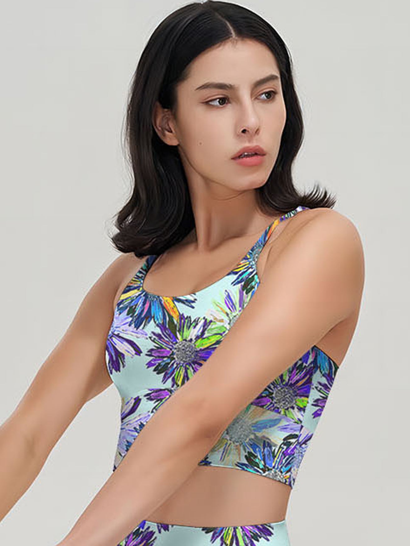Flower hand-painted exotic chrysanthemum tank tops