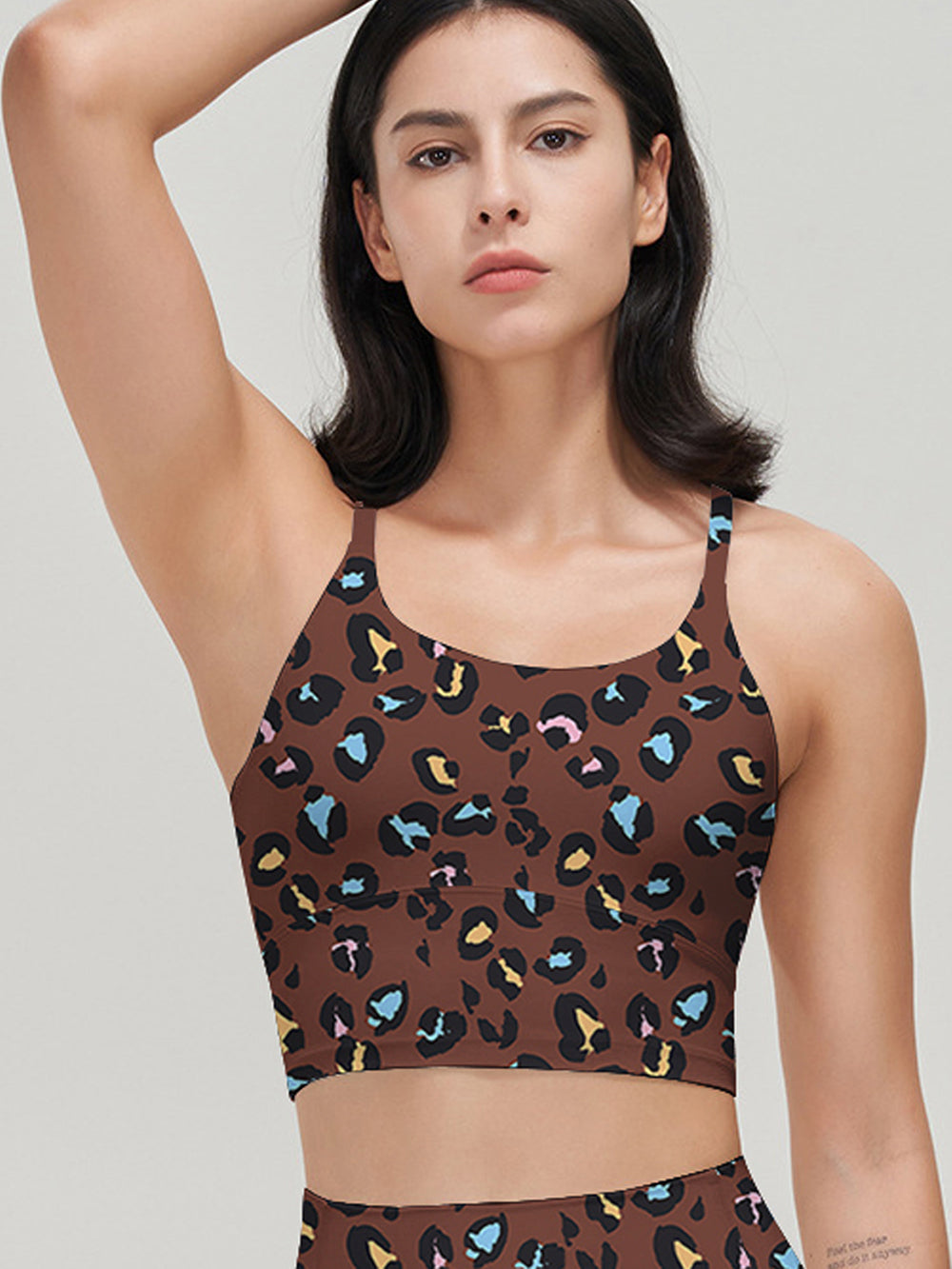 Animal colorful leopard print brown tank tops