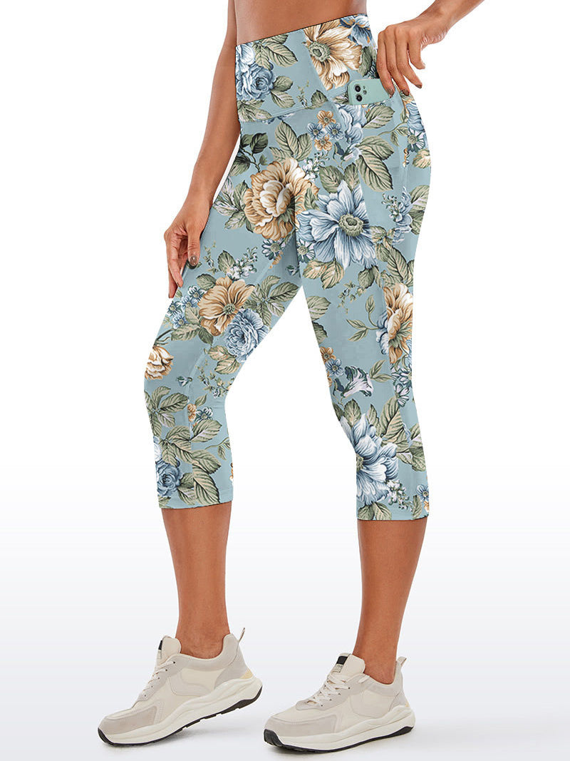 Flower vintage spring rose capris