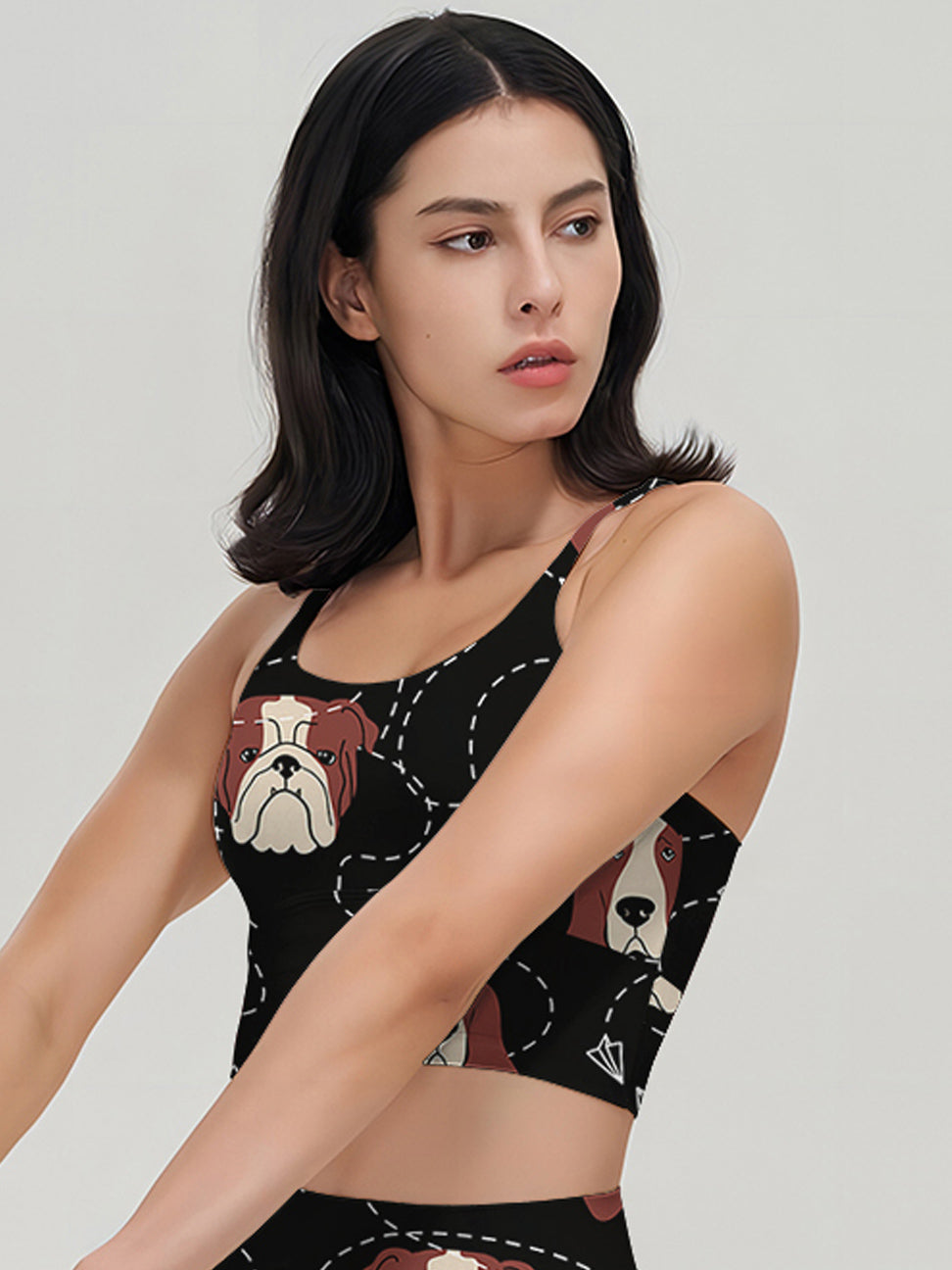 Animal paper airplane line cartoon puppy tank tops