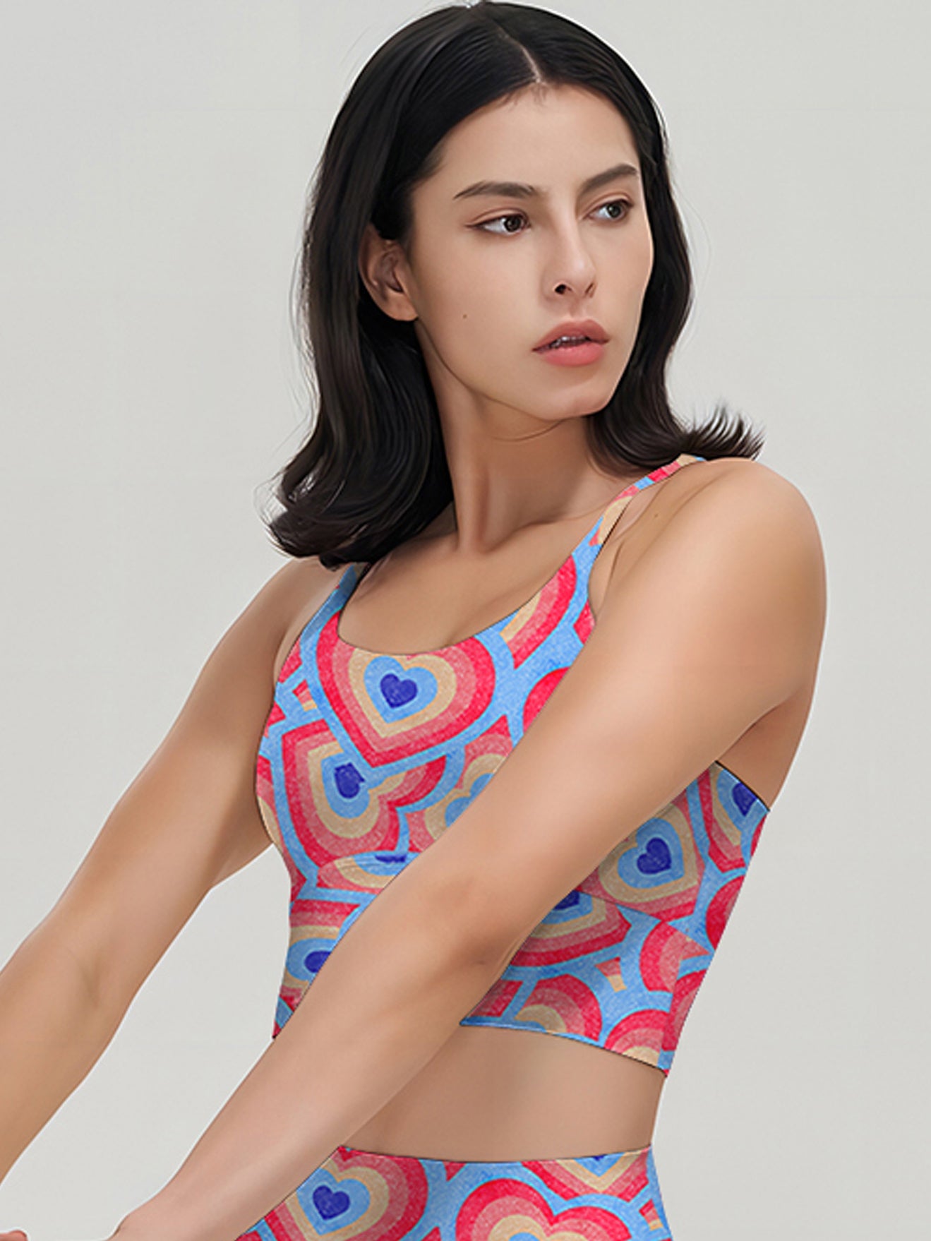 Love rainbow heart shape tank tops
