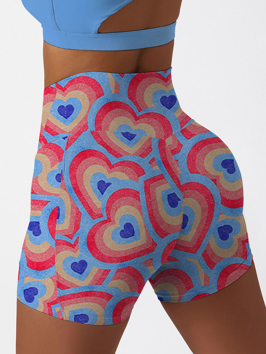 Love rainbow heart shape shorts