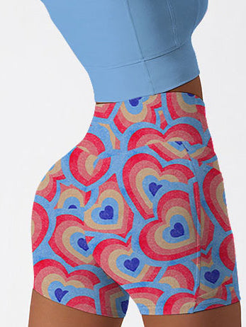 Love rainbow heart shape shorts