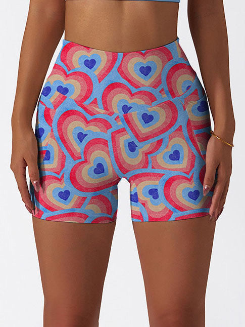 Love rainbow heart shape shorts