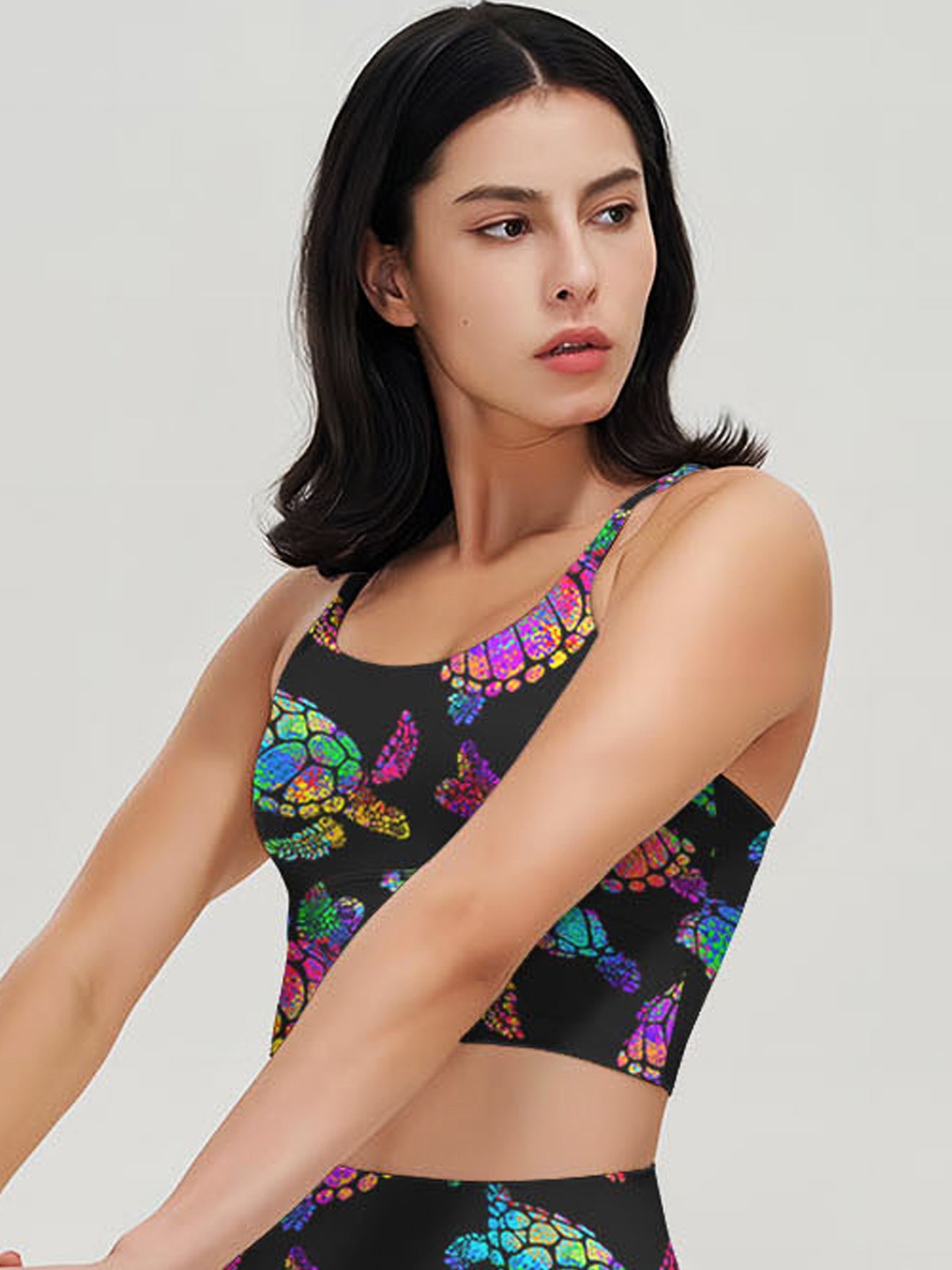 Ocean turtle colorful shining tank tops