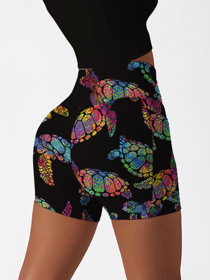 Ocean turtle colorful shining shorts