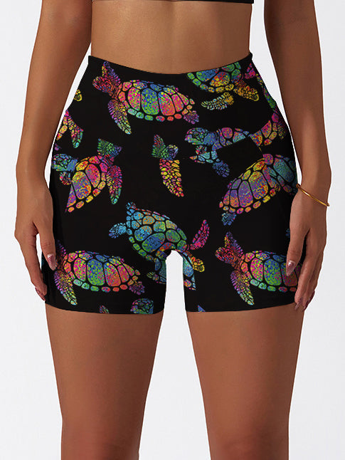 Ocean turtle colorful shining shorts