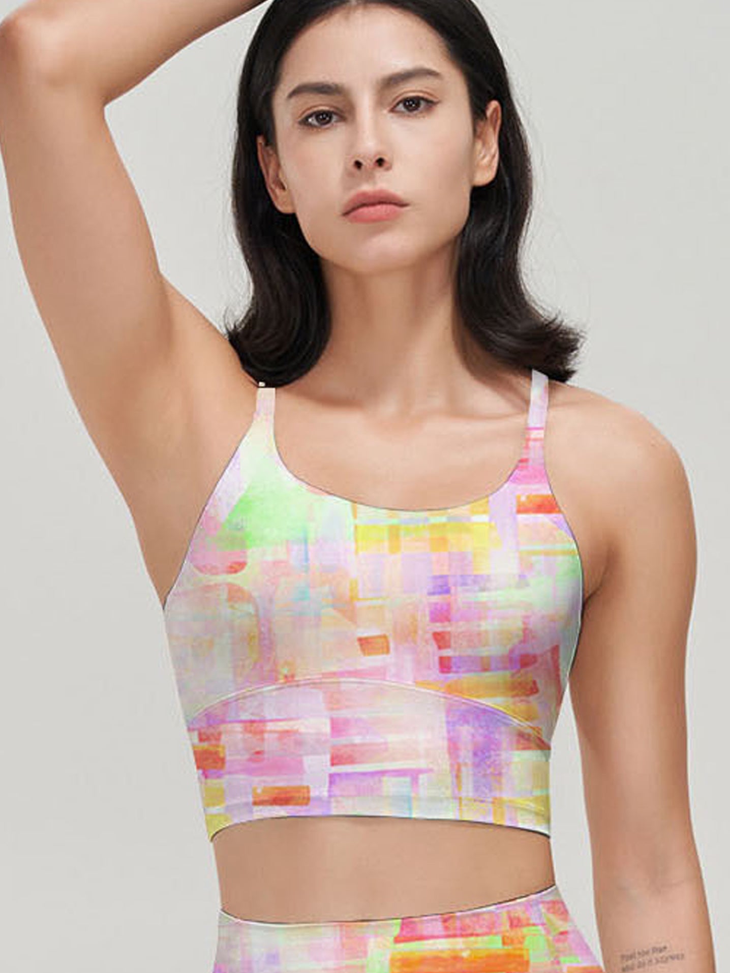Watercolor seamless rainbow striped tank tops