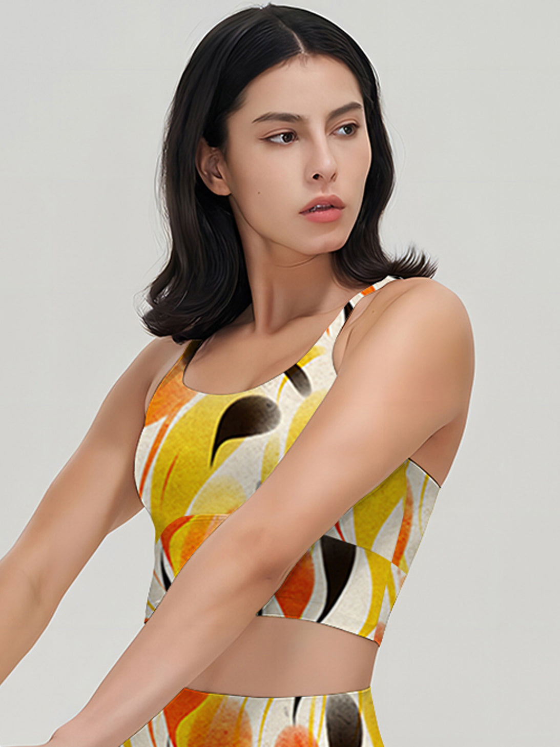 Abstract colorful teardrop shaped tank tops