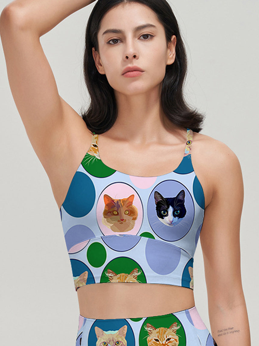 Animal colorful cat avatar tank tops