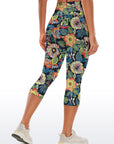 Flowers hand drawn colorful wildflower capris