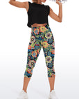 Flowers hand drawn colorful wildflower capris