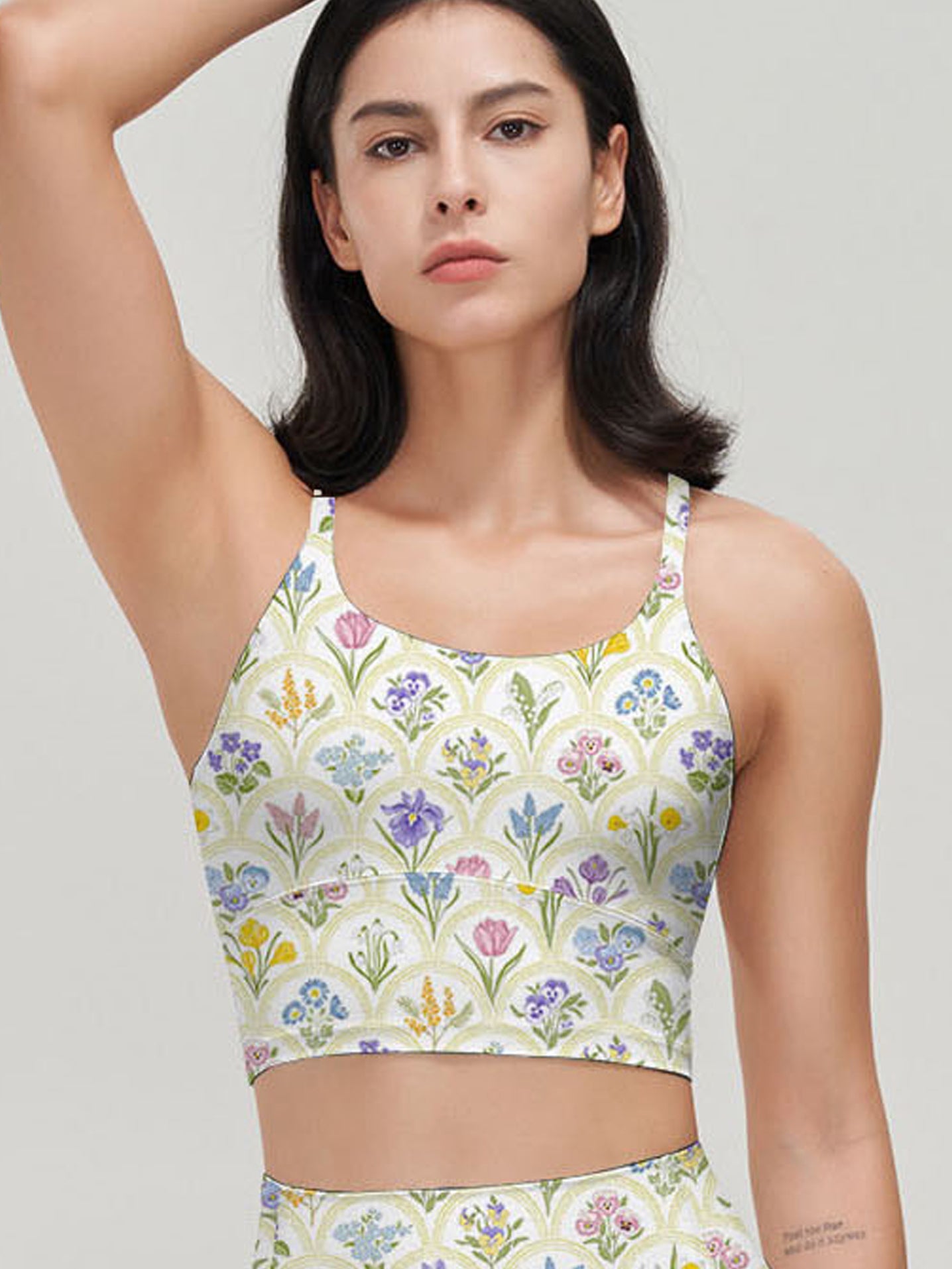 Spring garden variety flowers in rainbow tank tops