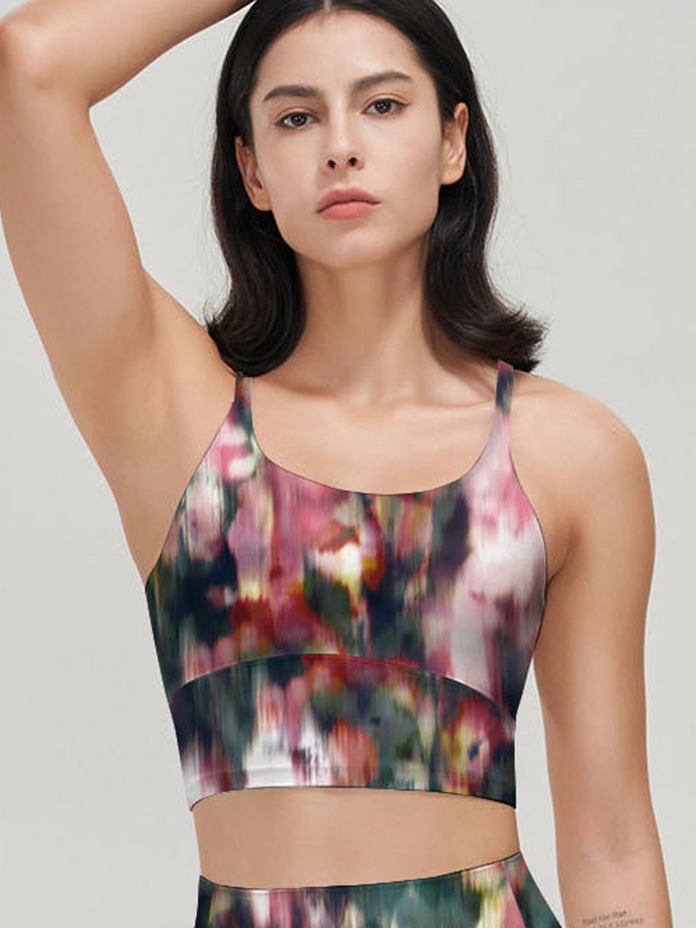 Abstract colorful crushed flower tank tops