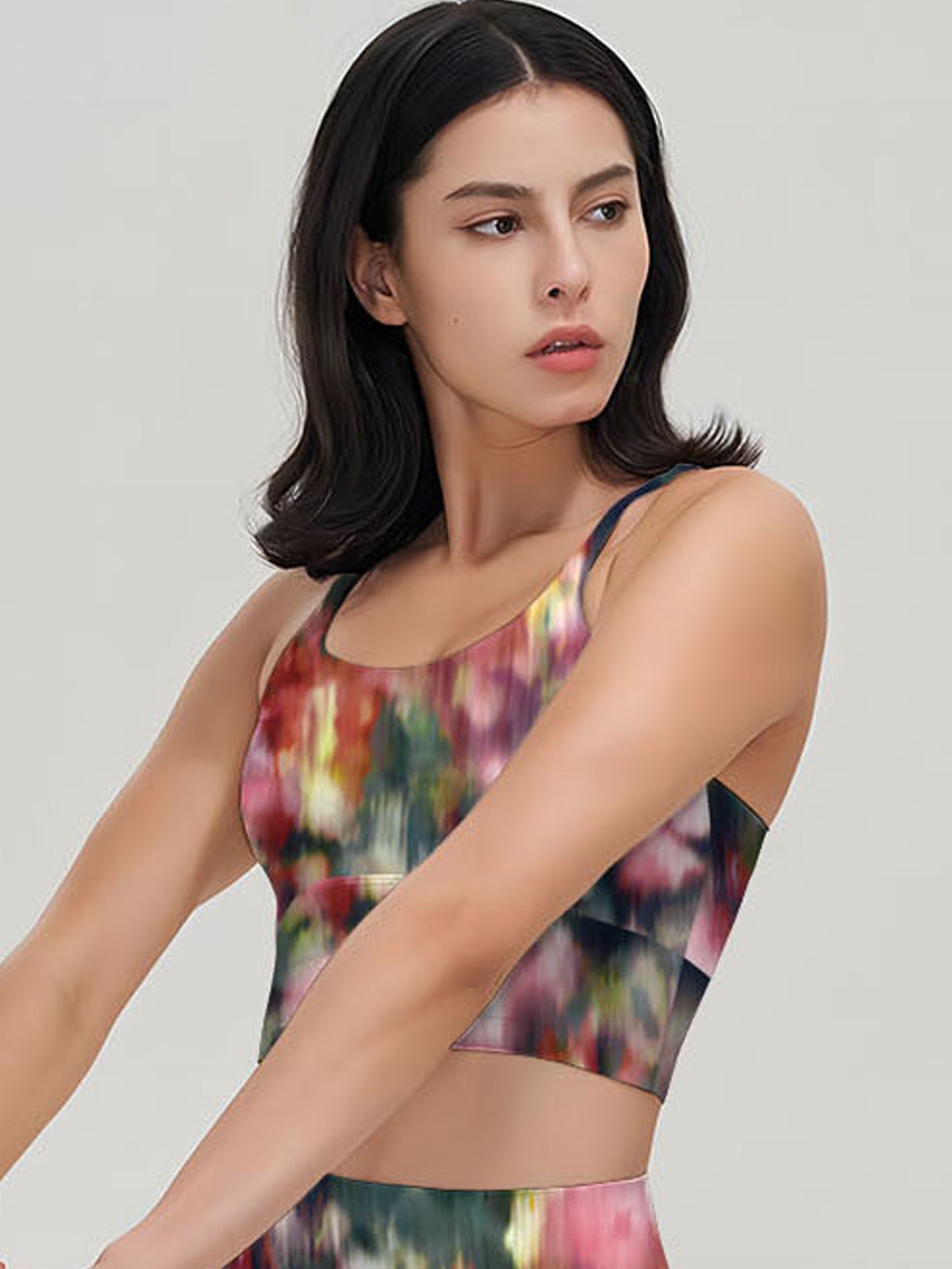 Abstract colorful crushed flower tank tops