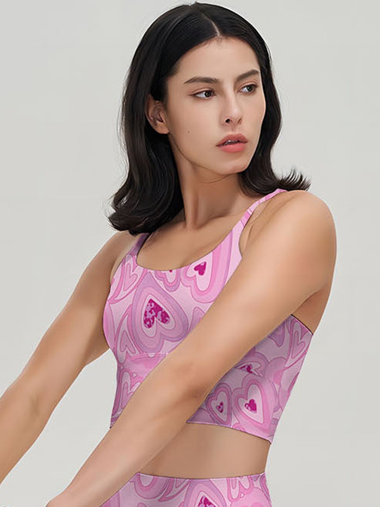 Love Flow in love abstract heart shape pink tank tops