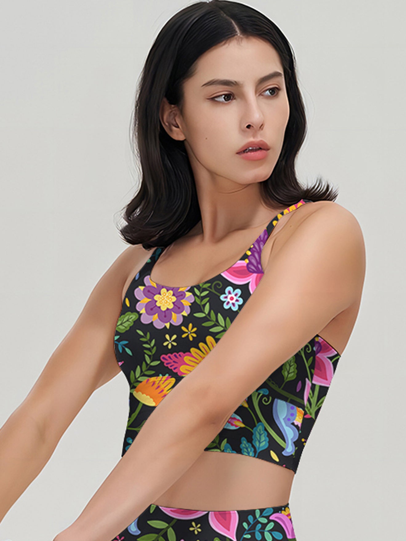 Flower exotic endive colorful dark tank tops