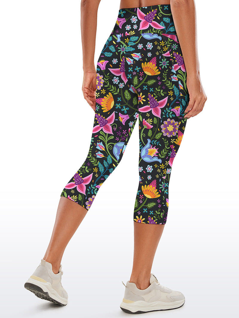 Flower exotic endive colorful dark capris