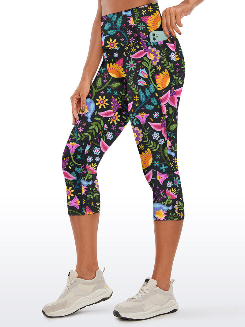 Flower exotic endive colorful dark capris