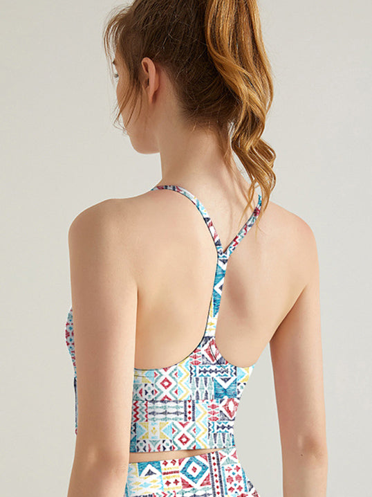 Ethnic patchwork seamless pattern tank tops