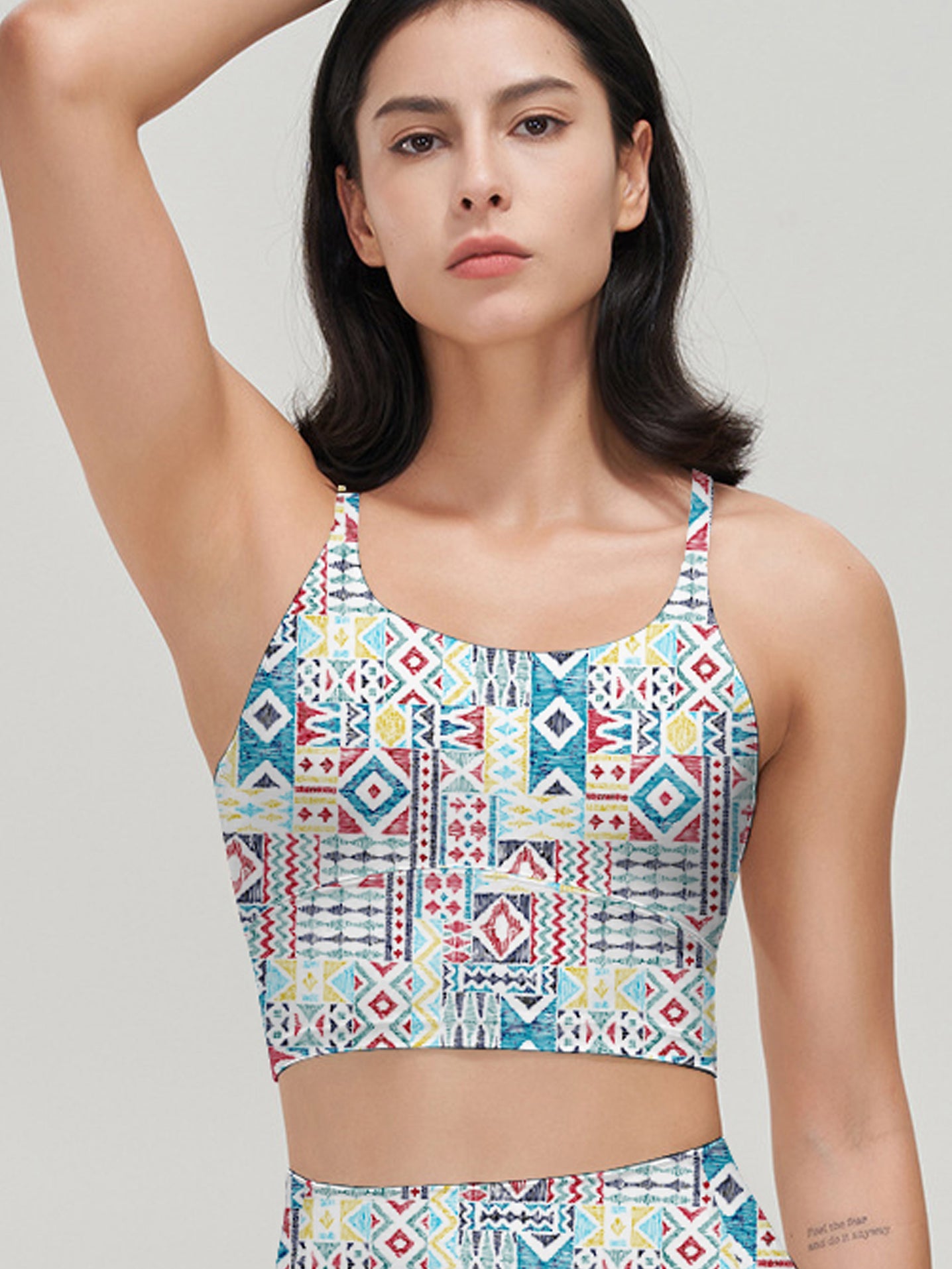 Ethnic patchwork seamless pattern tank tops
