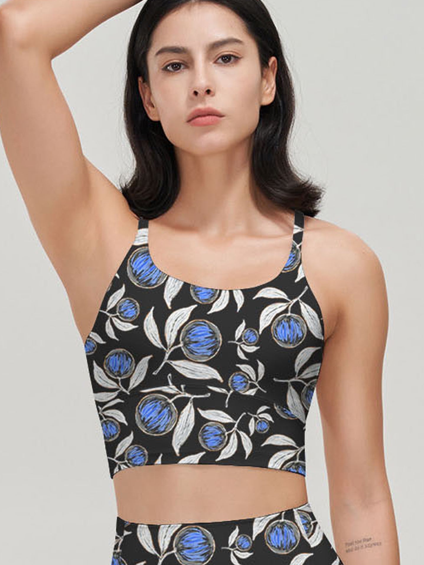 Fruit blue oil painting tank tops