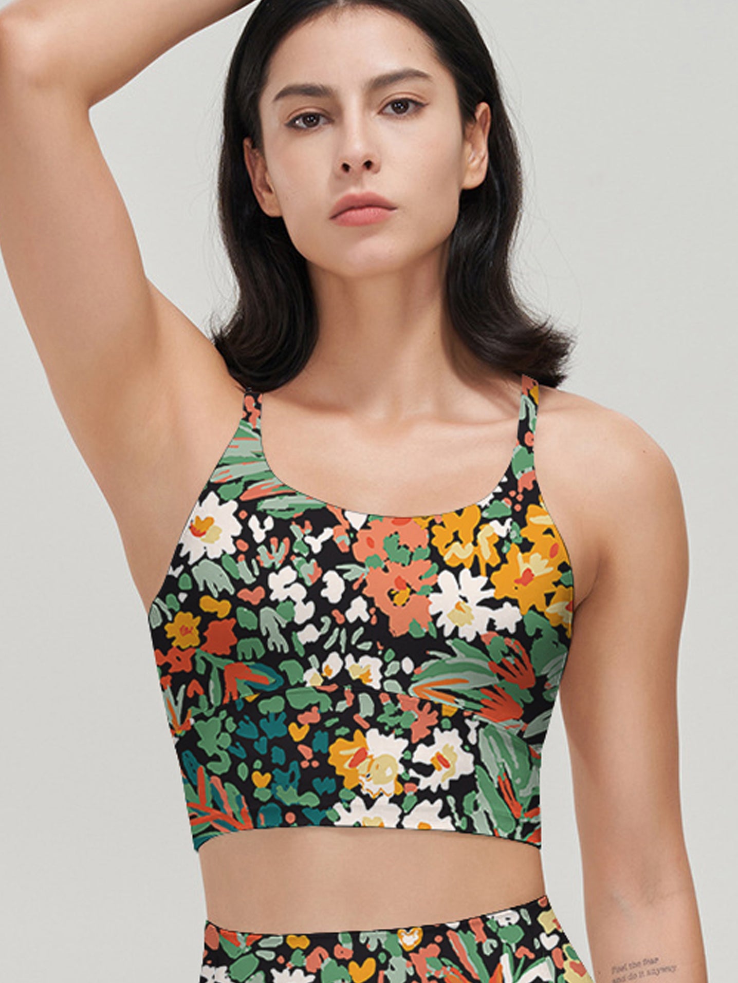 Flower colorful ditsy floral dark watercolor tank tops