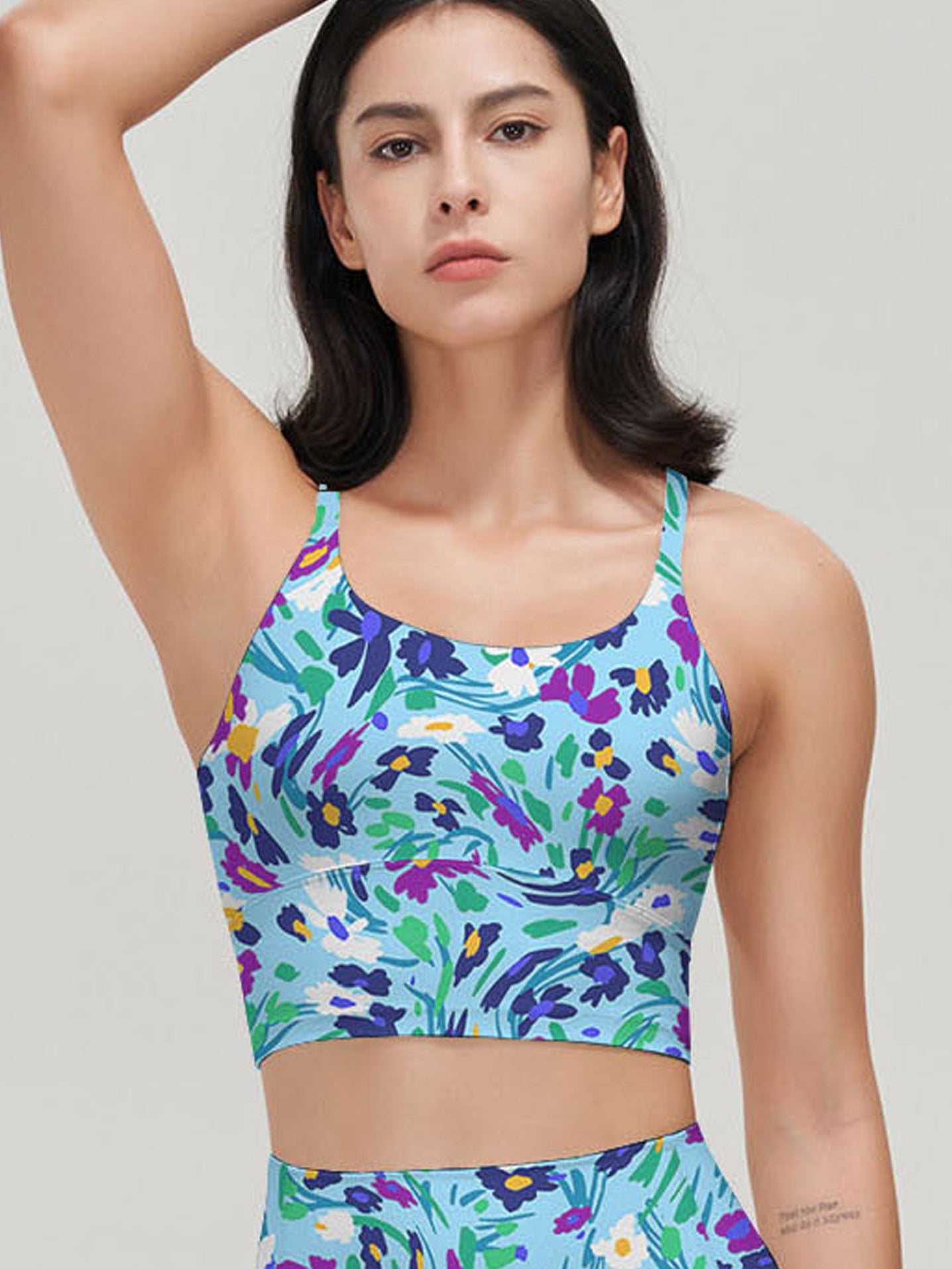 Flower ditsy abstract swirl vibrant spring tank tops