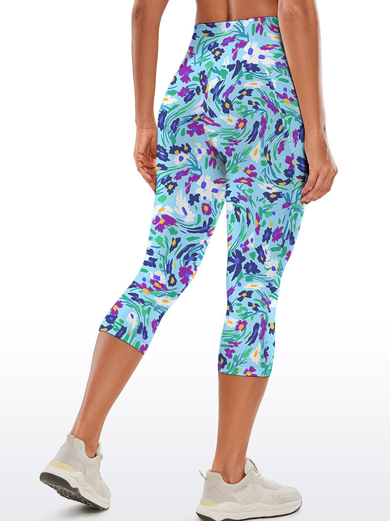 Flower ditsy abstract swirl vibrant spring capris