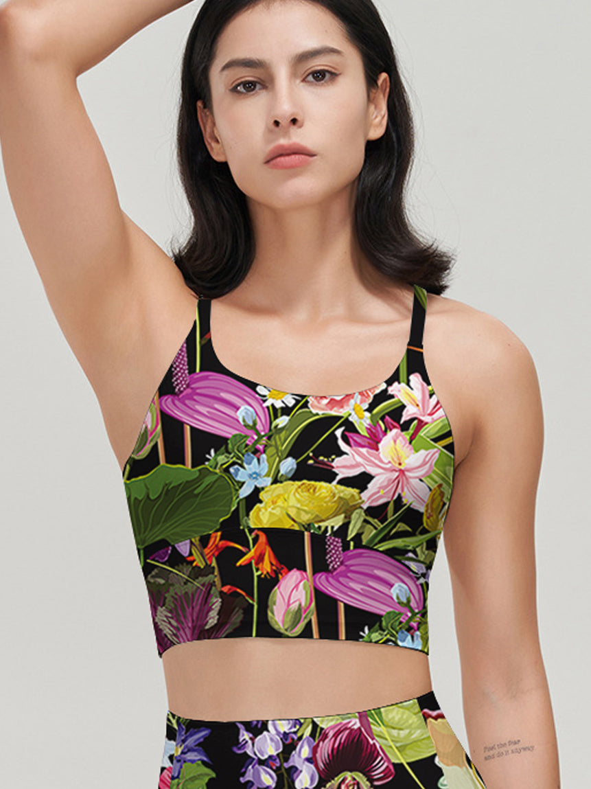 Flower tropical anthurium lotus tank tops