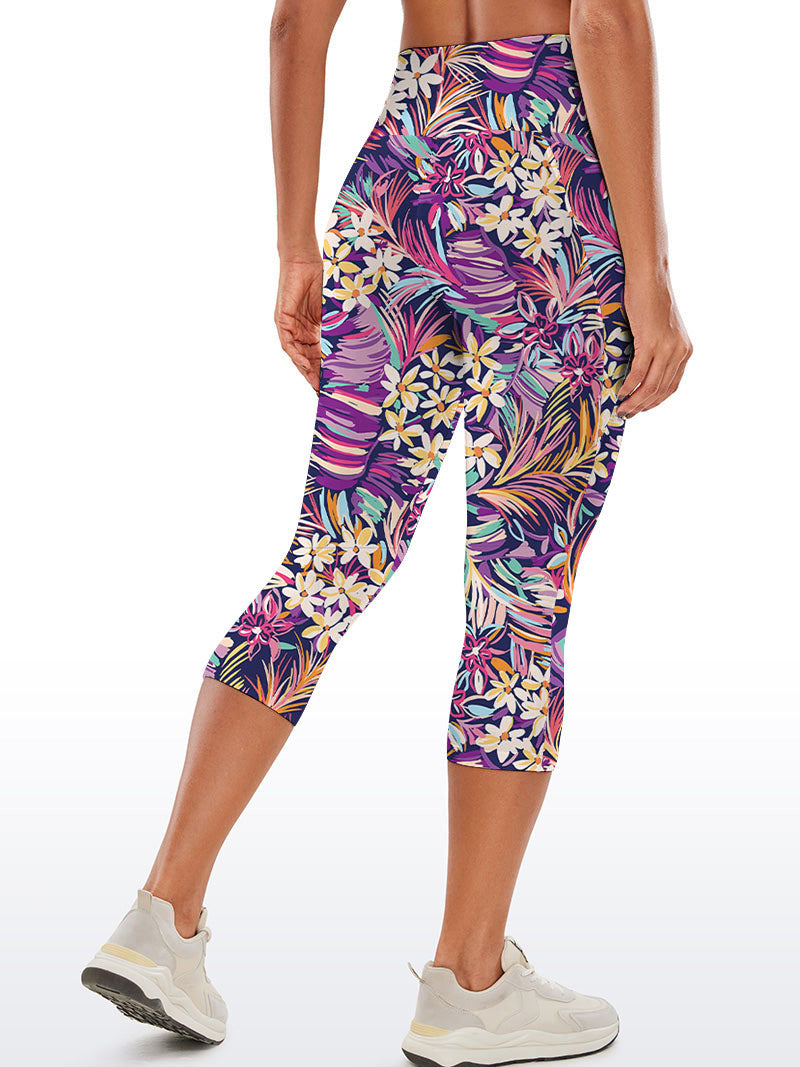 Flower ditsy flower bright plants dark color capris