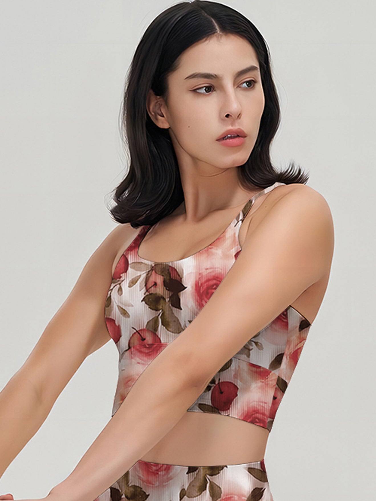 Flower rose hawthorn red retro tank tops