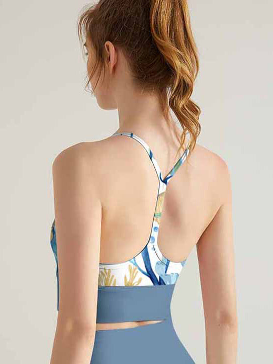 Ocean colorful coral shell tank tops