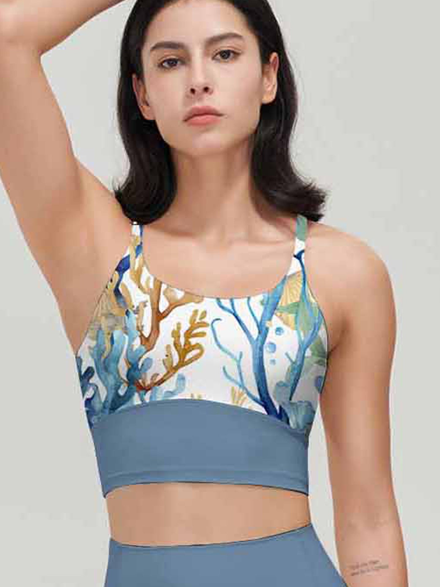 Ocean colorful coral shell tank tops